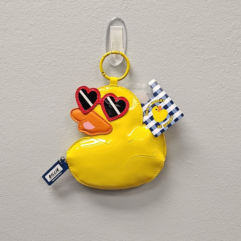 Bath & Body Works BILLIE THE DUCK Coin Purse & Nylon Gingham Shopping Bag NWT